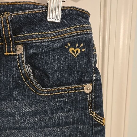 Dark Blue Denim Shorts with Heart Detail - Picture 2 of 9